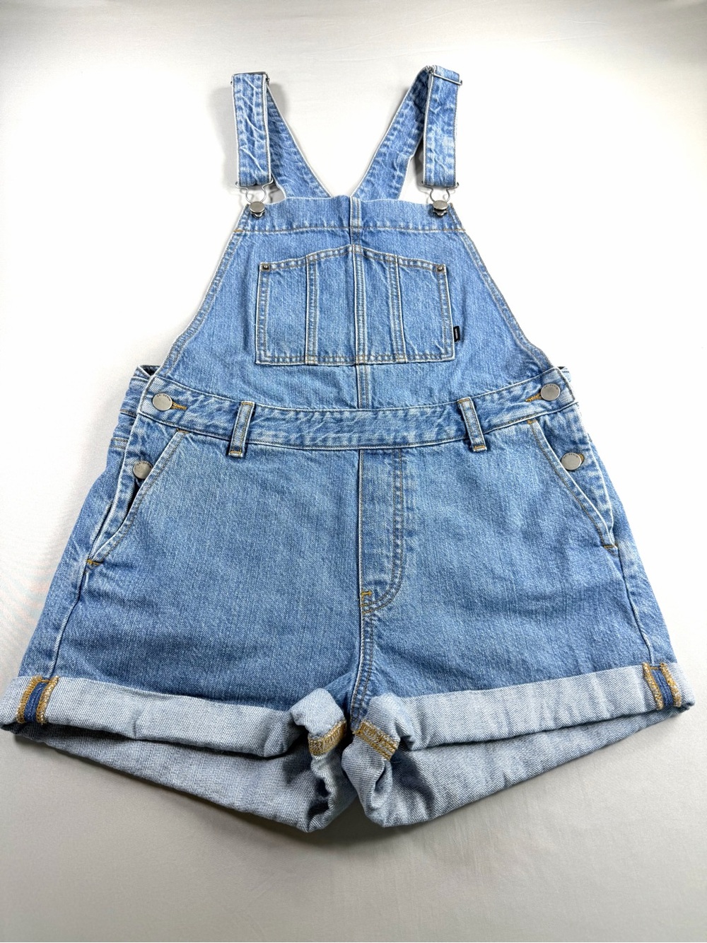 Y2K Dr. Denim Women’s S Denim Short Overalls Shortalls Cuffed Spring Blue 90s